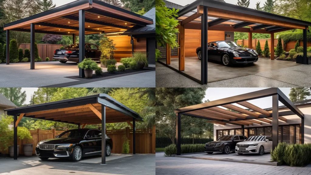 carport adosse bois pvc aluminium metal 1