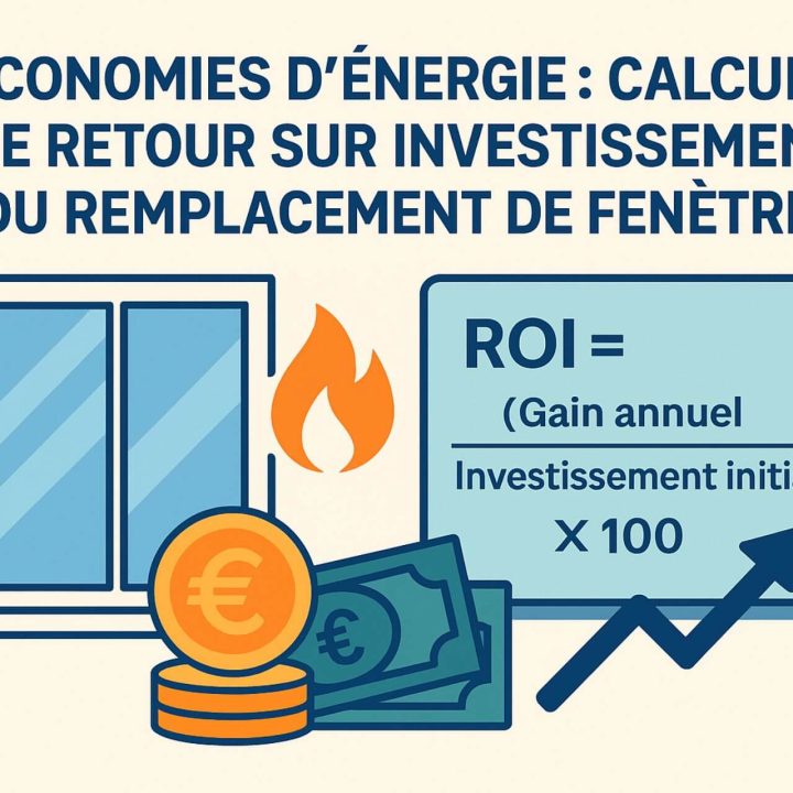Illustration explicative du calcul du retour sur investissement (ROI) lié au remplacement de fenêtres